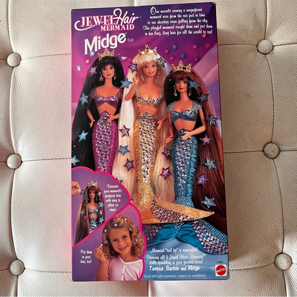 NIB Mattel Jewel Hair Mermaid Doll with Gold Crown and Blue Outfit - Picture 2 of 12